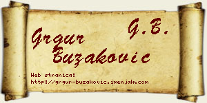 Grgur Buzaković vizit kartica